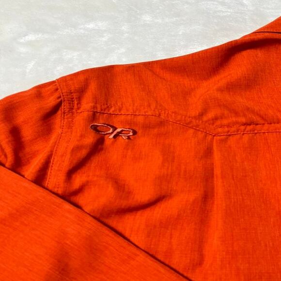 Outdoor Research Performance Button Up Shirt Men's M Orange Nylon Vents UPF50 - Picture 9 of 12